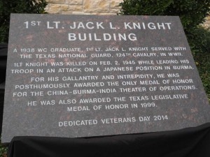 Plaque Dedication for 1st Lt. Jack L. Knight Building